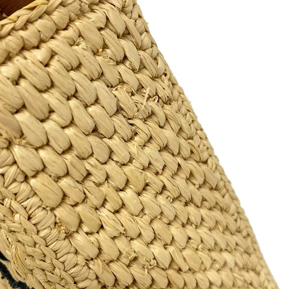 Loewe Standard A5 Handbag A563S30X05 Beige Black Brown Raffia Leather